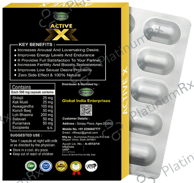 Sabates Active X for Men Capsule 10 capsules