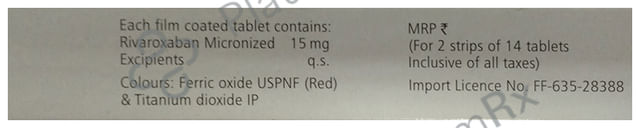 Xarelto 15mg Tablet 28 Tablet