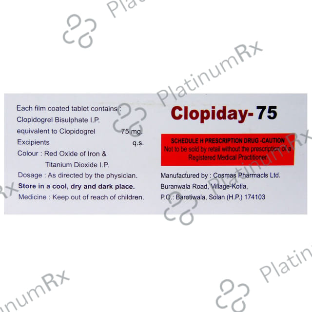Clopiday 75mg Tablet