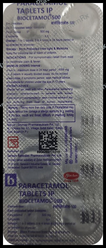 Biocetamol 500 Tablet 10 Tablet
