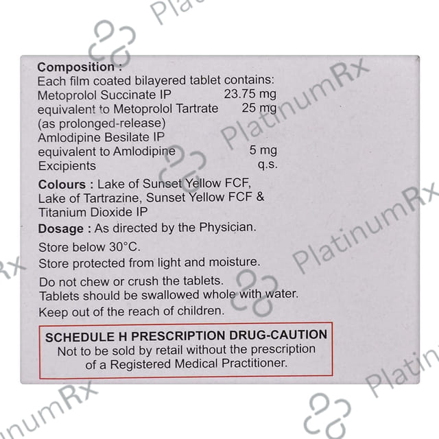 Met XL AM 25/5mg Tablet 15s