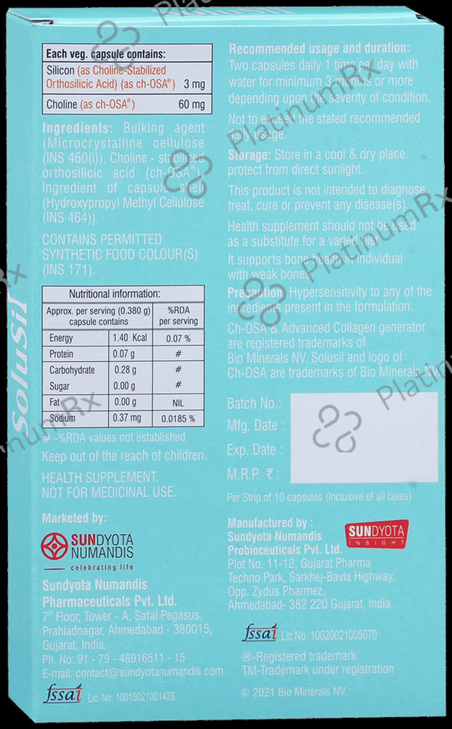 Solusil 60/3mg Capsule 10s