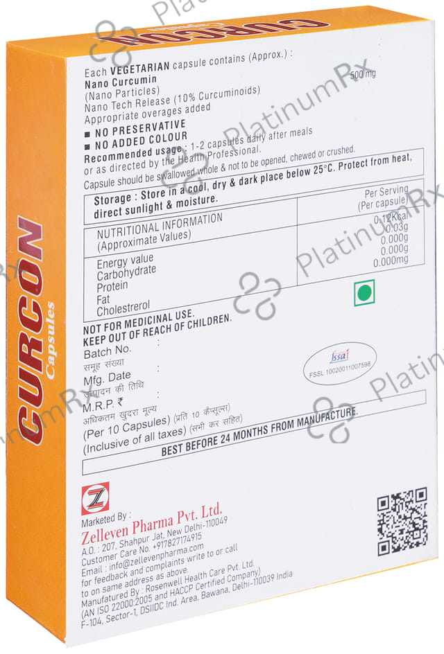 Curcon 500mg Capsule 10s