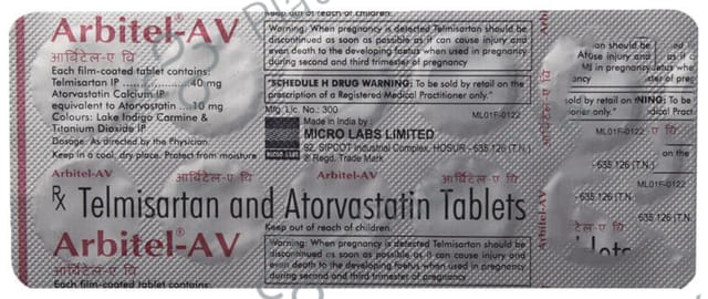 Arbitel Av 10/40mg Tablet 10s