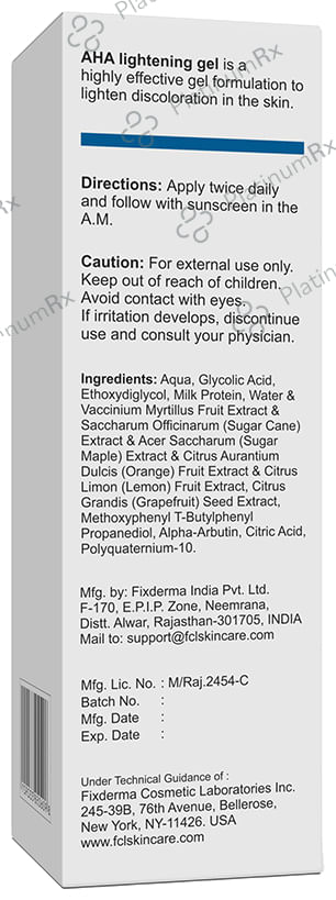 Fixderma Cosmetic Laboratories AHA Lightening Gel