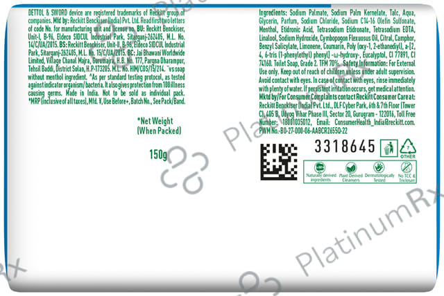 Dettol Icy Cool Bathing Soap Bar with 3X Menthol 150gm