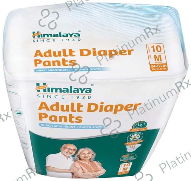 Himalaya Adult Diaper Pant with Natural Odour Lock and Antibacterial Absorbent Core Medium 10s