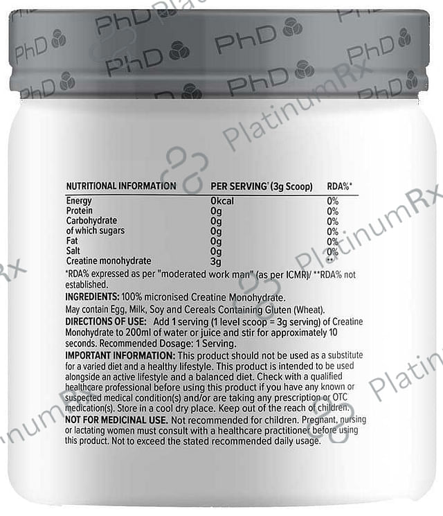 PHD Creatine Pure micronised Grade Powder