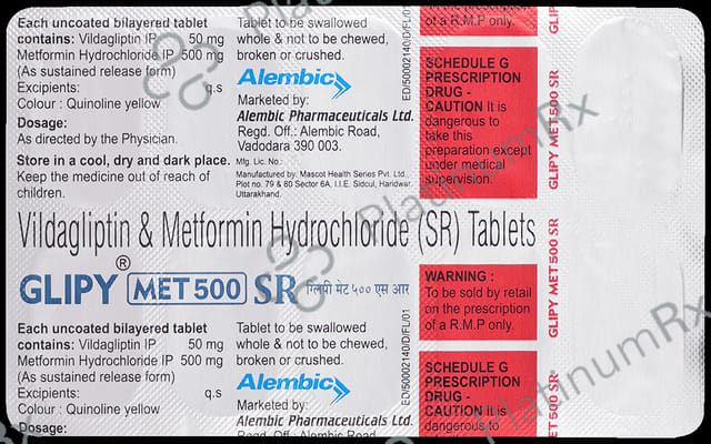 Glipy Met 500mg SR Tablet 10s