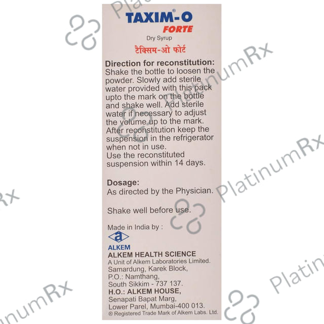 Taxim O Forte 100mg Dry Syrup 30ml
