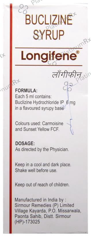 Longifene 6mg Orange Flavour Syrup 200ml