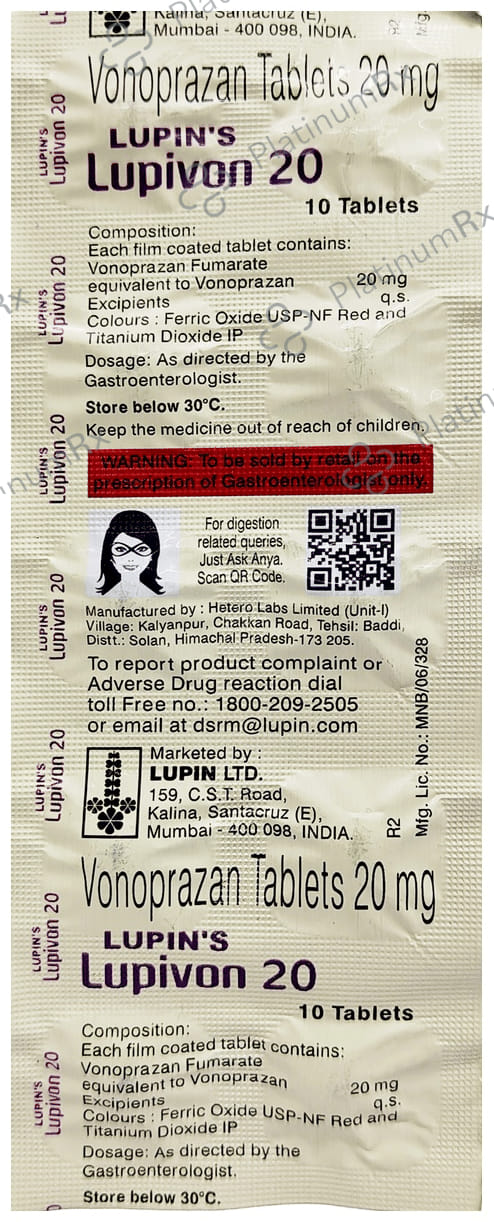 Lupivon 20mg Tablet 10s