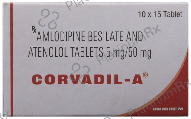 Corvadil A 5/50mg Tablet 15s