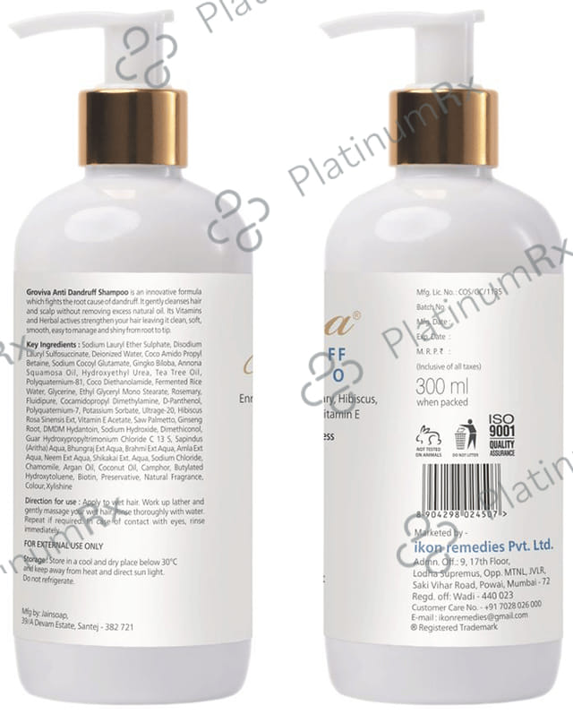 Groviva Anti Dandruff Shampoo (300ml Each) 1 Bottle
