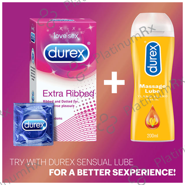 Durex Extra Ribbed Condom 3s