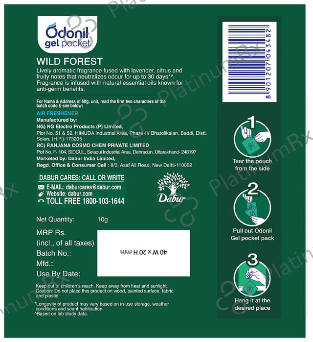 Odonil Gel Pocket Wild Forest