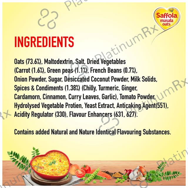 Saffola Masala Oats with High Fibre & Protein - Flavour Veggie Twist