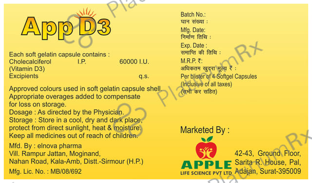 App D3 Soft Gelatin Capsule