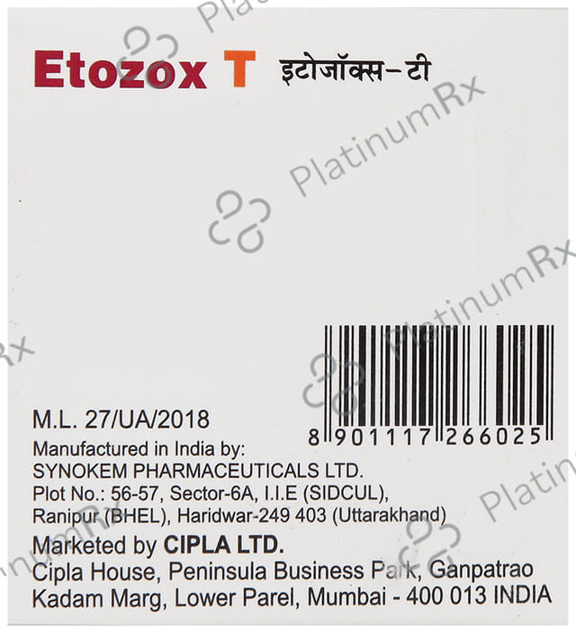 Etozox T 60/4mg Tablet 10s