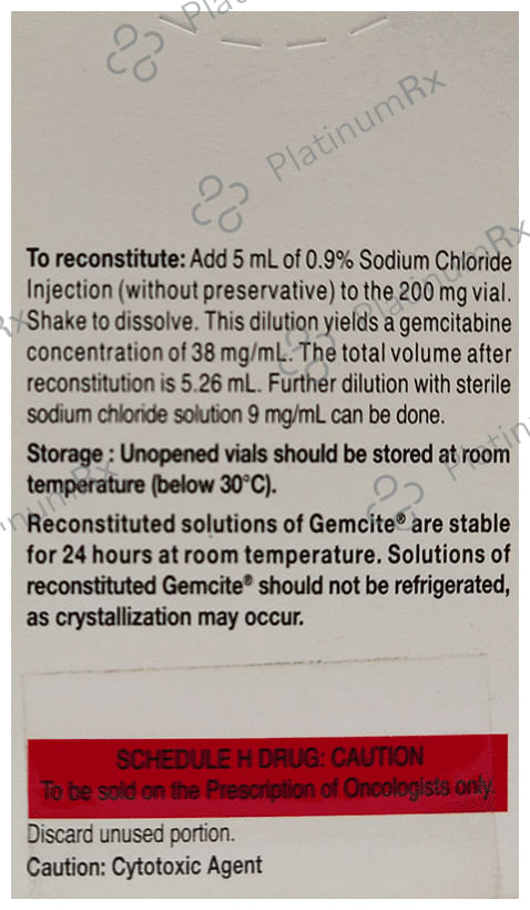 Gemcite 200mg Injection