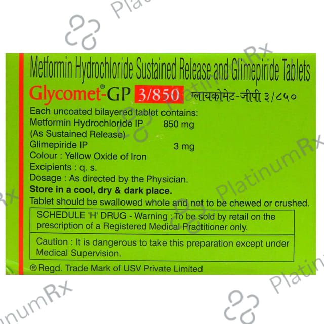 Glycomet GP 3/850mg Tablet 10s