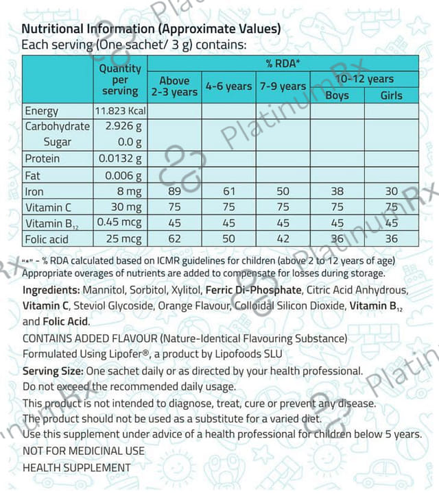 Tasiron Sachet (3gm Each) Tangy Orange