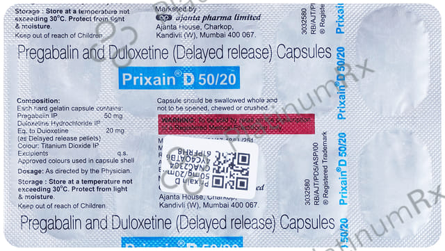 Prixain D 50mg/20mg Capsule