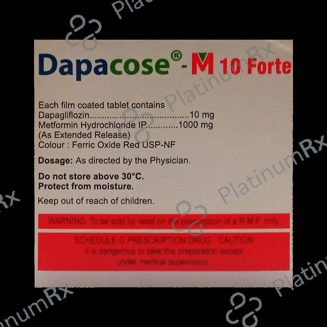 Dapacose M 10 Forte Tablet ER 10/1000mg 10s