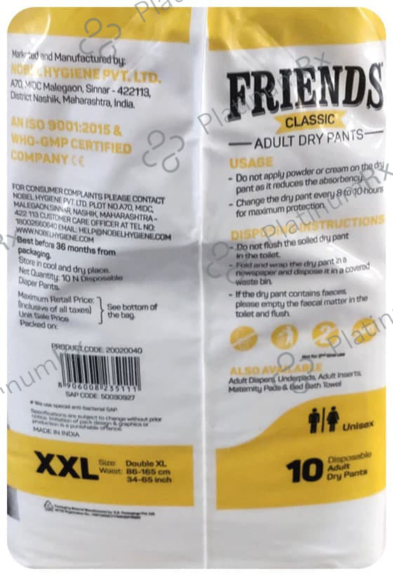 Friends Classic Adult Dry Pant Diaper XXL 10s