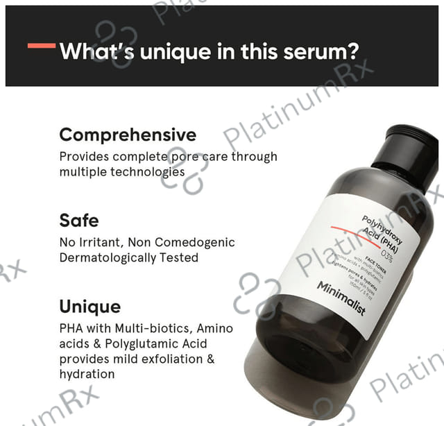 Minimalist 03% PHA Face Toner - Tightens Pores and Exfoliates Skin