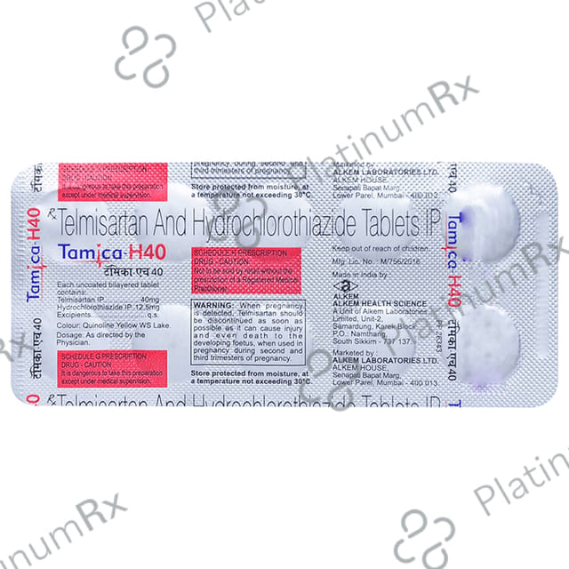 Tamica H 40/12.5mg Tablet 10s