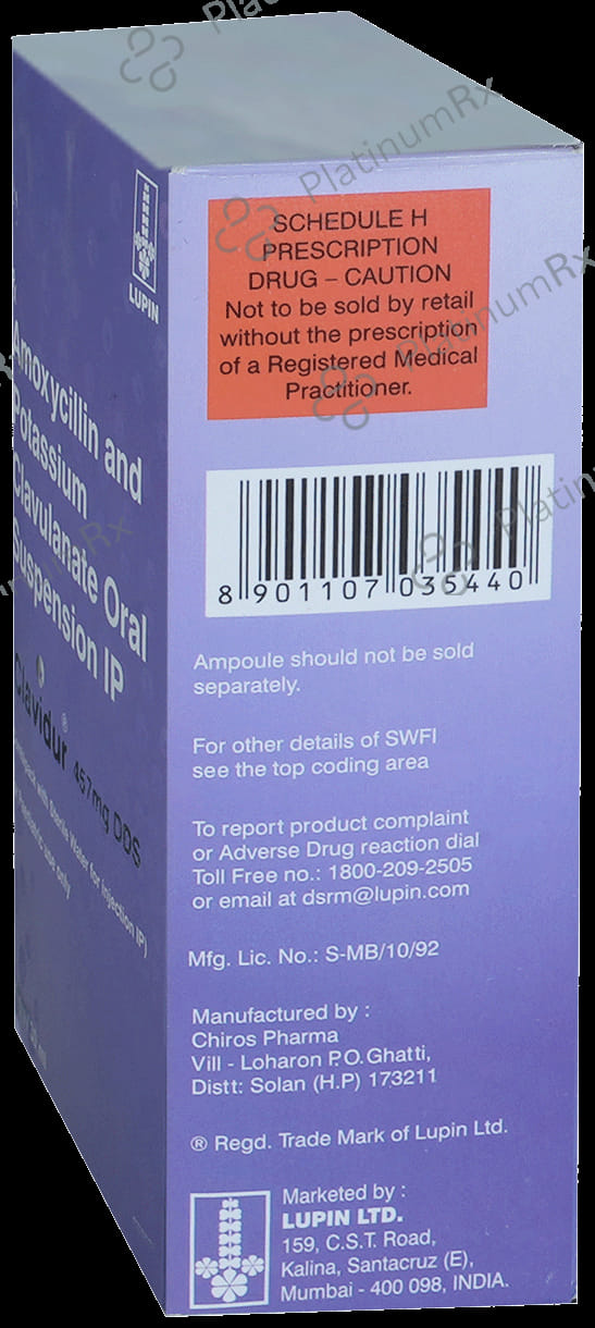 Clavidur 457mg DDS Oral Suspension 30ml