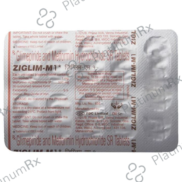 Ziglim M1 1/500mg Tablet PR 10s