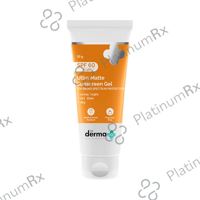 The Derma Co Ultra Matte Sunscreen SPF 60 PA+++ Gel 50gm