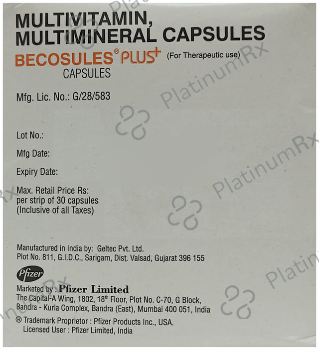 Becosules Plus Capsule 30s