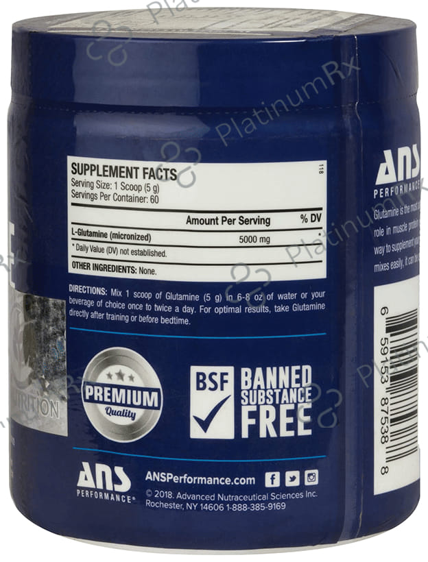 ANS Performance Unflavoured 5000mg Glutamine Micronized Powder