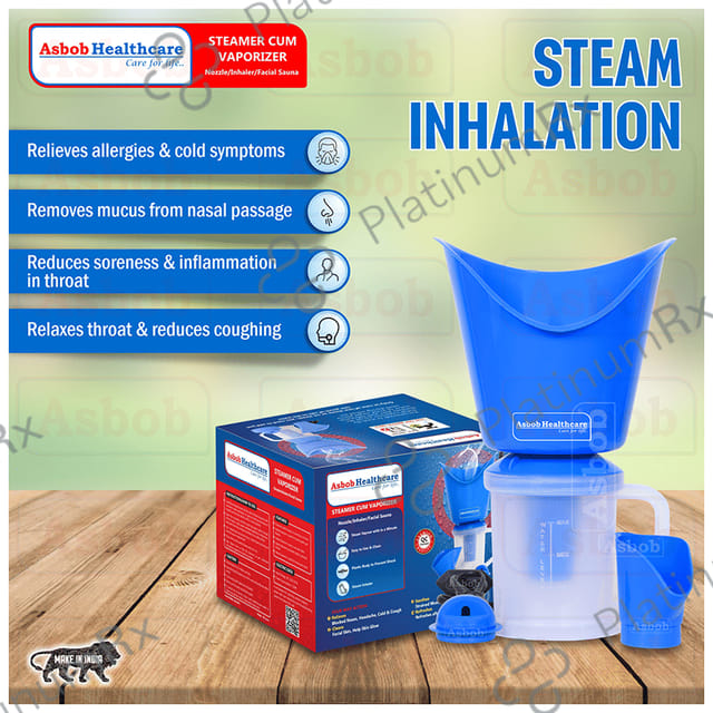 Asbob Healthcare 3 in 1 Vaporizers, Steamer, Steam Inhaler, Facial Steamer for Cold and Cough Blue