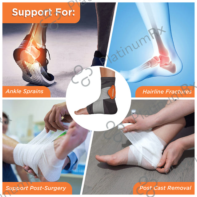 Vissco 2 in 1 Anklet + Binder to support & stability to the ankle Sprain, Swelling Muscle Medium