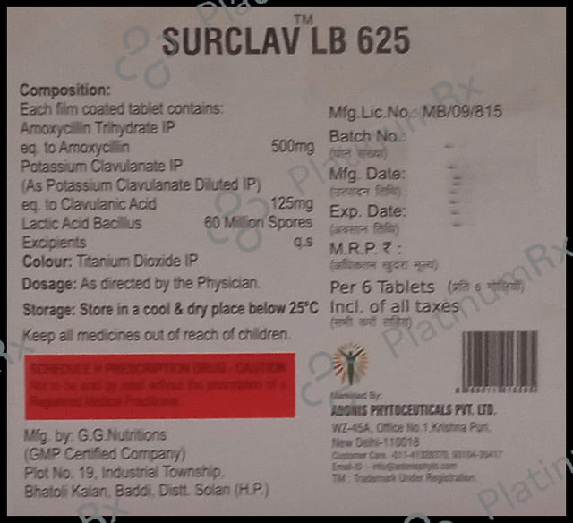 Surclav LB 625 Tablet 6s