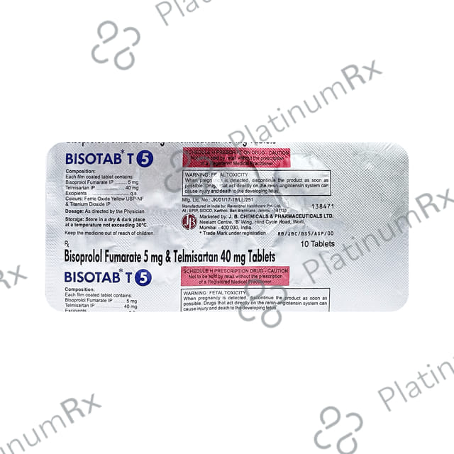 Bisotab T 5/40mg Tablet 10s