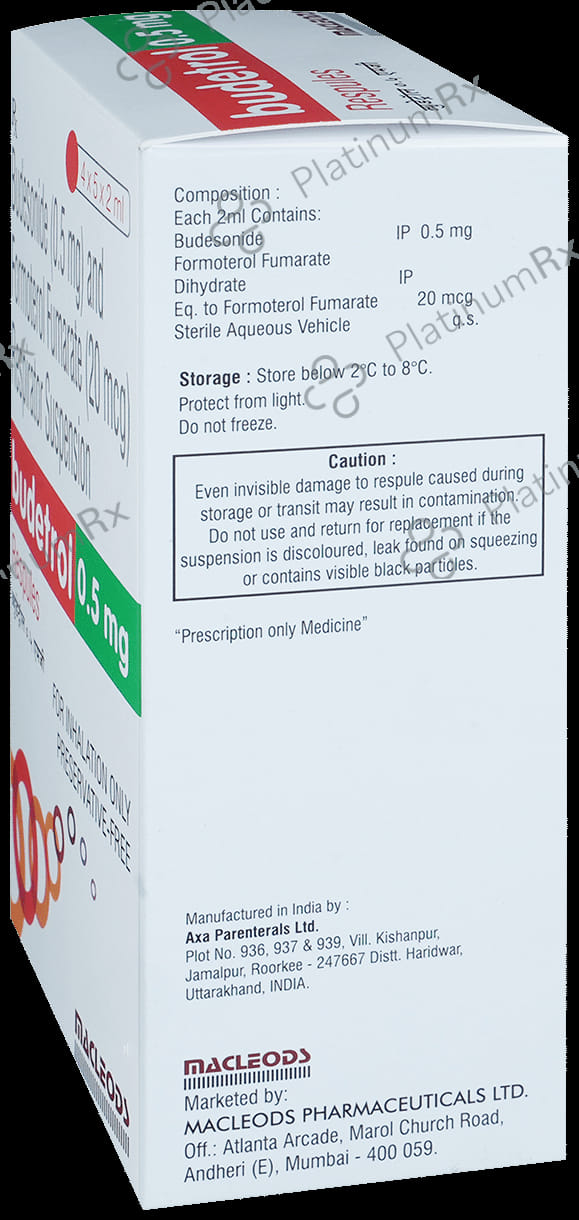 Budetrol 0.5mg/20mcg Respules 5X5ml