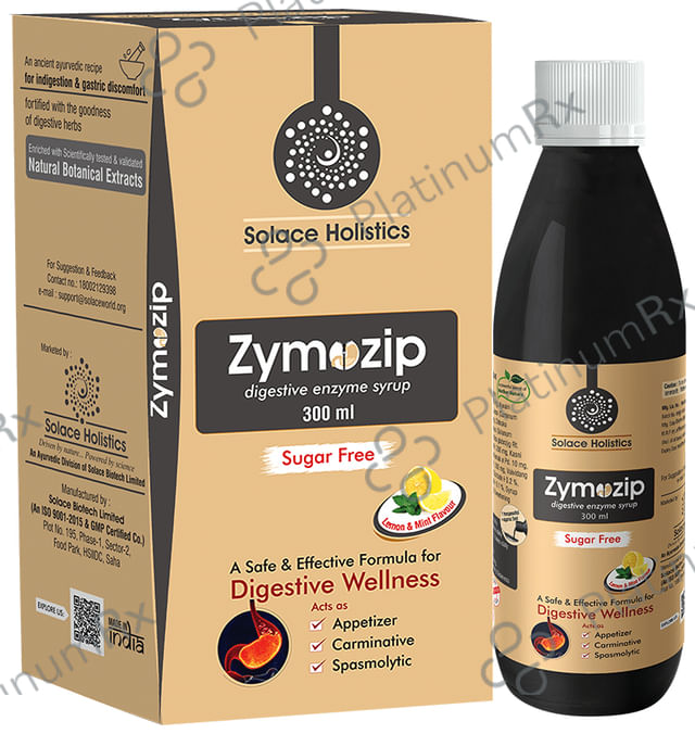 Solace Holistics Zymozip Digestive Enzyme Syrup Sugar Free