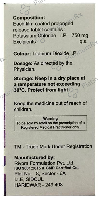 Addkay 75mg Tablet PR 10s