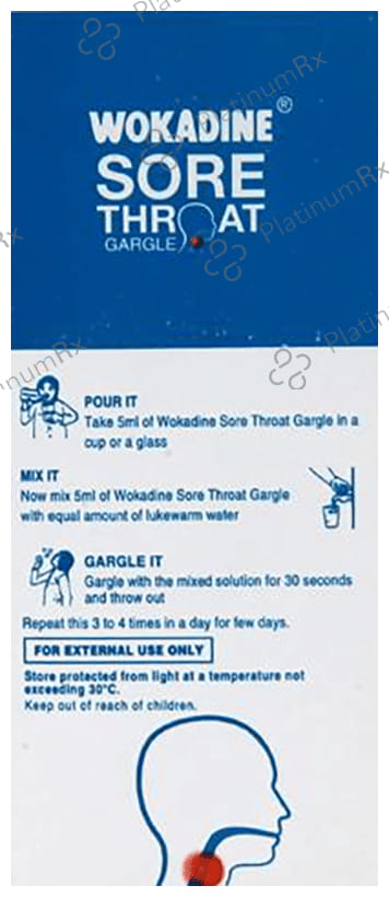 Wokadine 2% Sore Throat Gargle 50ml
