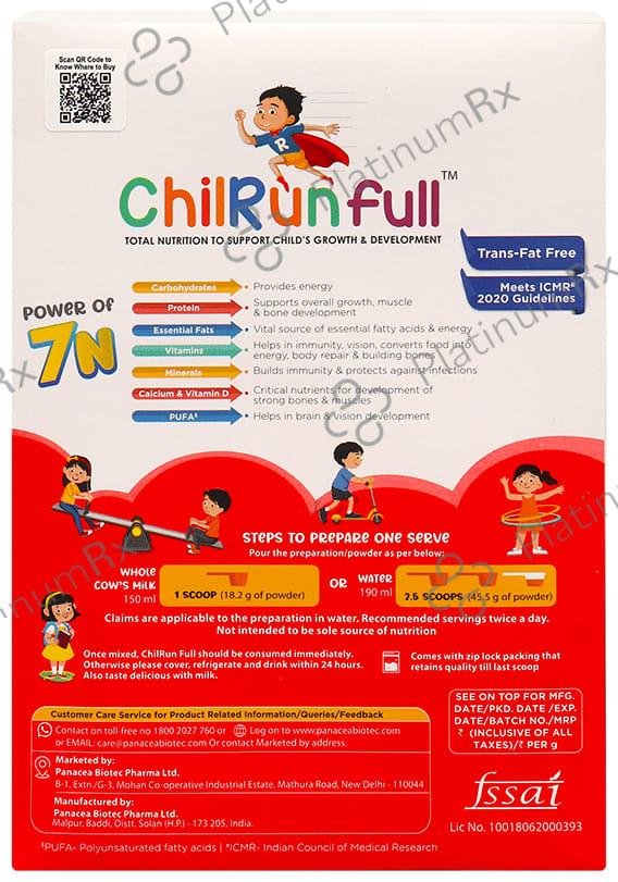 ChilRunfull 2+ Drink For Children’s Growth and Development Vanilla 400 gm