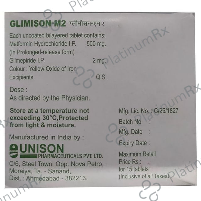 Glimison M 2/500mg Tablet PR 15s