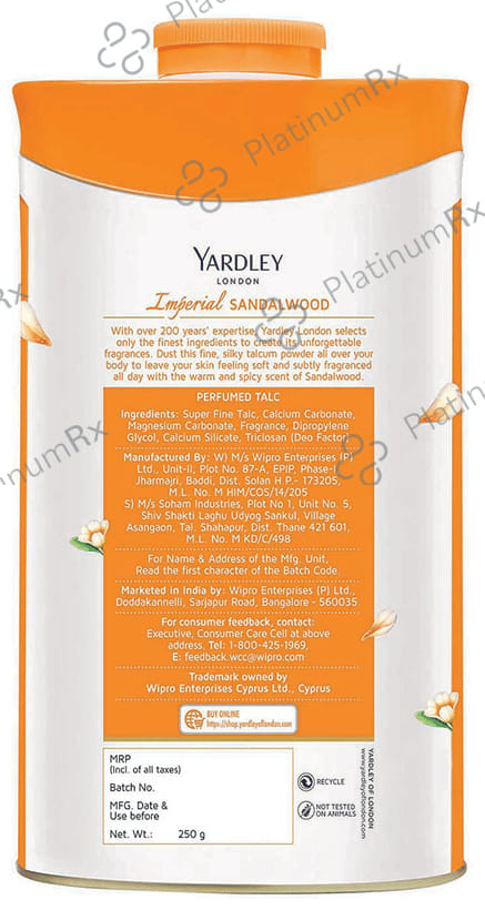 Yardley London Imperial Sandalwood Perfumed Talc
