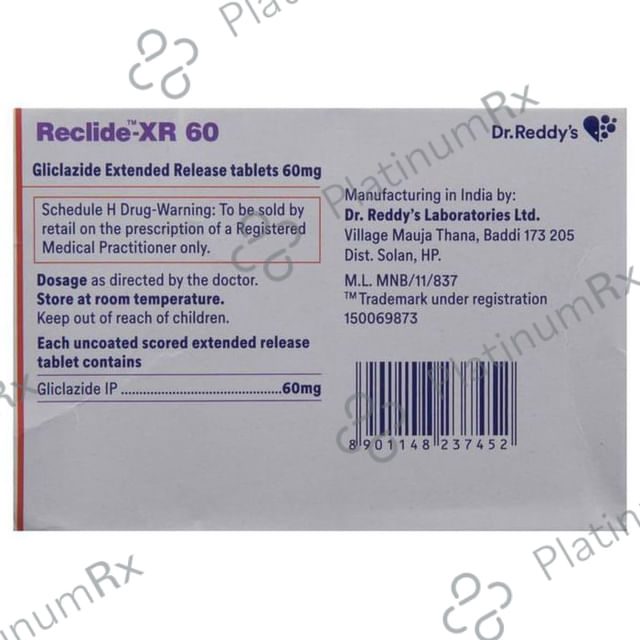 Reclide XR 60mg Tablet ER 15s