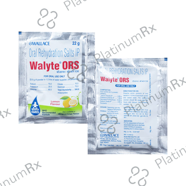 Walyte ORS for Instant Energy Lemon Flavour Powder 22gm