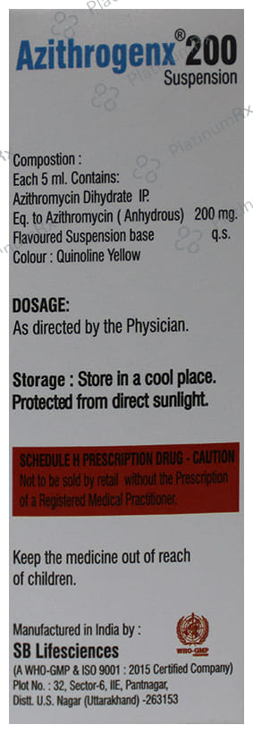 Azithrogenx 200 Oral Suspension